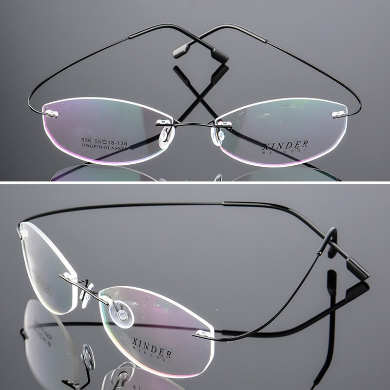Titanium Alloy Ultralight Frameless Glasses Frame Super Stretch Metal Eyeglasses Frame Reading Glasses For Women Men Unisex
