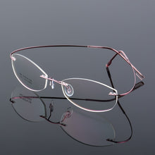 Load image into Gallery viewer, Titanium Alloy Ultralight Frameless Glasses Frame Super Stretch Metal Eyeglasses Frame Reading Glasses For Women Men Unisex
