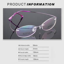 Load image into Gallery viewer, Titanium Alloy Ultralight Frameless Glasses Frame Super Stretch Metal Eyeglasses Frame Reading Glasses For Women Men Unisex
