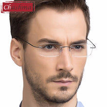Carica l&#39;immagine nel visualizzatore di Gallery, Titanium Eyewear armacao para oculos de grau Frameless Titanium Alloy Eye Glasses Frame Optical Glasses Frames for Women and Men