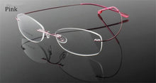 Carica l&#39;immagine nel visualizzatore di Gallery, Titanium Eyewear armacao para oculos de grau Frameless Titanium Alloy Eye Glasses Frame Optical Glasses Frames for Women and Men