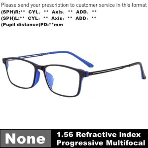 Titanium Frame Photochromic Prescription Glasses Men Progressive Multifocal Reading Glasses Anti Blue Ray Myopia Eyeglasses TR90