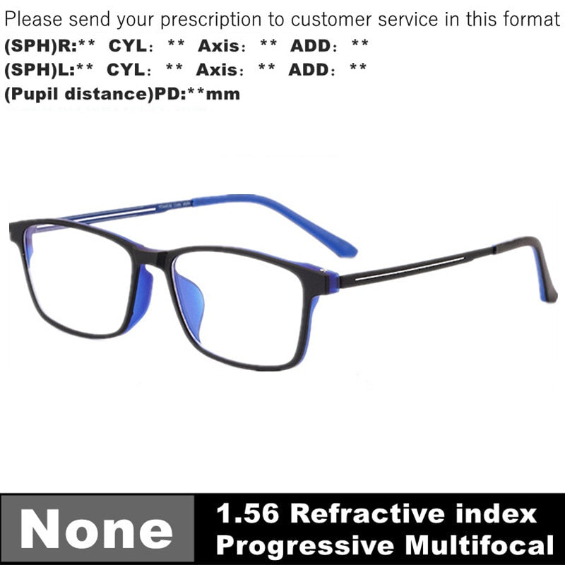Titanium Frame Photochromic Prescription Glasses Men Progressive Multifocal Reading Glasses Anti Blue Ray Myopia Eyeglasses TR90