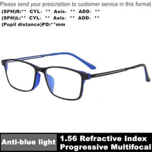 Carica l&#39;immagine nel visualizzatore di Gallery, Titanium Frame Photochromic Prescription Glasses Men Progressive Multifocal Reading Glasses Anti Blue Ray Myopia Eyeglasses TR90