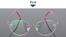 Load image into Gallery viewer, Titanium Glasses Frame Rimless Women&#39;s Glasses Round Eyeglasses Men Myopia Optical Prescription Glasses Korea Spectacle Frame