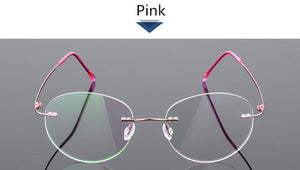 Titanium Glasses Frame Rimless Women's Glasses Round Eyeglasses Men Myopia Optical Prescription Glasses Korea Spectacle Frame