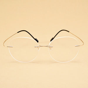 Titanium Glasses Frame Rimless Women's Glasses Round Eyeglasses Men Myopia Optical Prescription Glasses Korea Spectacle Frame