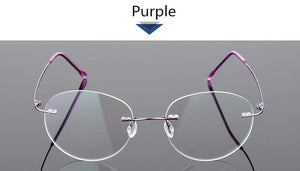 Titanium Glasses Frame Rimless Women's Glasses Round Eyeglasses Men Myopia Optical Prescription Glasses Korea Spectacle Frame