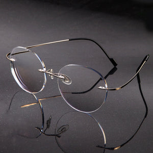 Titanium Glasses Frame Rimless Women's Glasses Round Eyeglasses Men Myopia Optical Prescription Glasses Korea Spectacle Frame