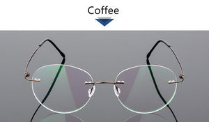 Titanium Glasses Frame Rimless Women's Glasses Round Eyeglasses Men Myopia Optical Prescription Glasses Korea Spectacle Frame