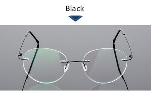 Titanium Glasses Frame Rimless Women's Glasses Round Eyeglasses Men Myopia Optical Prescription Glasses Korea Spectacle Frame