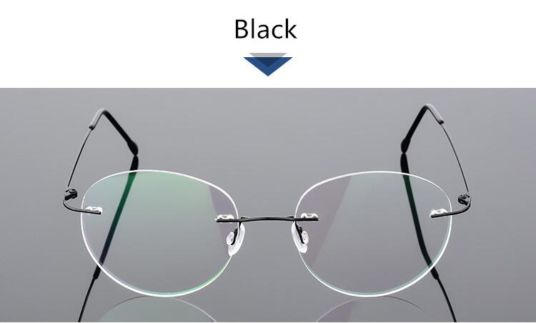 Titanium Glasses Frame Rimless Women's Glasses Round Eyeglasses Men Myopia Optical Prescription Glasses Korea Spectacle Frame