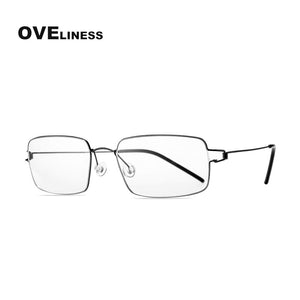 Titanium Rim Squared Optical Glasses Frame Men Prescription Eyeglasses Women Brand Designer Myopia Screwless Korean Eyewear