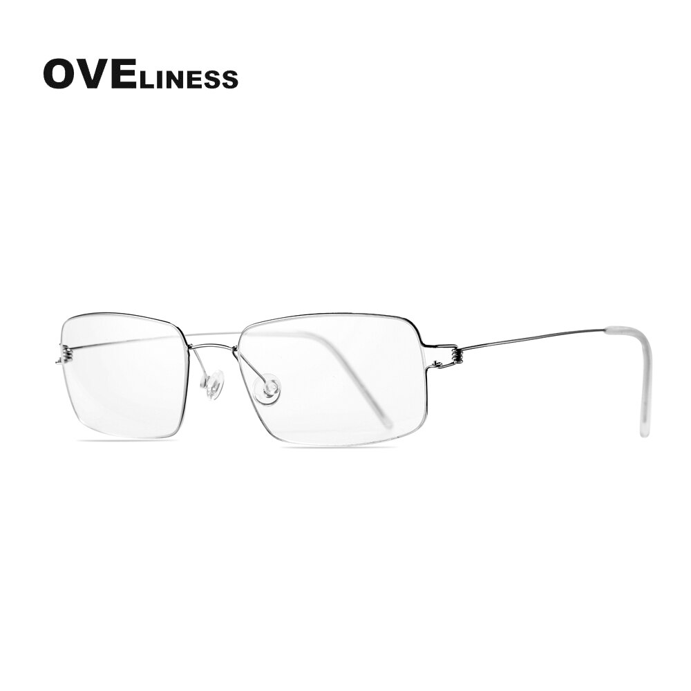 Titanium Rim Squared Optical Glasses Frame Men Prescription Eyeglasses Women Brand Designer Myopia Screwless Korean Eyewear