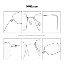 Load image into Gallery viewer, Titanium Rim Squared Optical Glasses Frame Men Prescription Eyeglasses Women Brand Designer Myopia Screwless Korean Eyewear