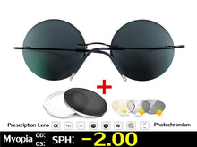 Load image into Gallery viewer, Titanium Rimless Glasses Myopia Glasses Photochromic glasses Men Women Chameleon Glasses Lens with Diopters -1.0 1.5 2.0 2.5 3.0