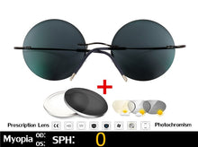 Load image into Gallery viewer, Titanium Rimless Glasses Myopia Glasses Photochromic glasses Men Women Chameleon Glasses Lens with Diopters -1.0 1.5 2.0 2.5 3.0