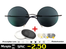Load image into Gallery viewer, Titanium Rimless Glasses Myopia Glasses Photochromic glasses Men Women Chameleon Glasses Lens with Diopters -1.0 1.5 2.0 2.5 3.0