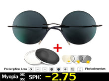 Load image into Gallery viewer, Titanium Rimless Glasses Myopia Glasses Photochromic glasses Men Women Chameleon Glasses Lens with Diopters -1.0 1.5 2.0 2.5 3.0