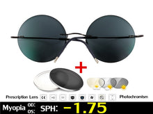 Load image into Gallery viewer, Titanium Rimless Glasses Myopia Glasses Photochromic glasses Men Women Chameleon Glasses Lens with Diopters -1.0 1.5 2.0 2.5 3.0