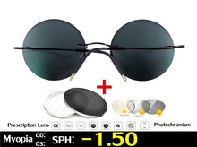 Load image into Gallery viewer, Titanium Rimless Glasses Myopia Glasses Photochromic glasses Men Women Chameleon Glasses Lens with Diopters -1.0 1.5 2.0 2.5 3.0
