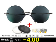 Load image into Gallery viewer, Titanium Rimless Glasses Myopia Glasses Photochromic glasses Men Women Chameleon Glasses Lens with Diopters -1.0 1.5 2.0 2.5 3.0