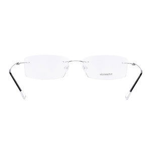 Titanium Rimless Rectangular Shape Eyeglasses Optical Frame for Men and Women Eyewear