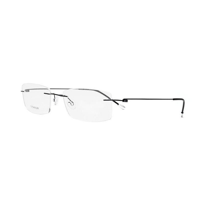 Titanium Rimless Rectangular Shape Eyeglasses Optical Frame for Men and Women Eyewear
