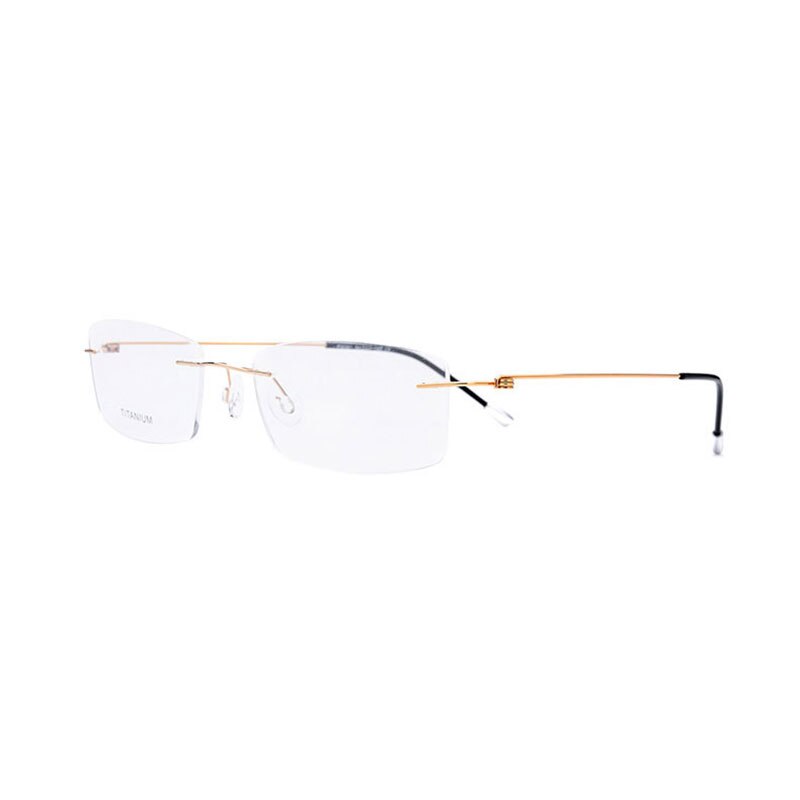 Titanium Rimless Rectangular Shape Eyeglasses Optical Frame for Men and Women Eyewear