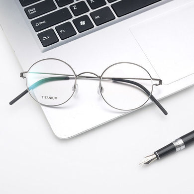 Titanium Screwless eyeglasses Morten Brand Retro Round glasses frame Men's Optical Feminino Myopia Gafas Prescription Spectacles