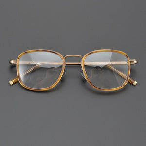 Titanium Vintage Square Optical Eyeglasses Frame Men Women's Full Rim Prescription Glasses Unisex Retro Japanese Myopia Eyewear