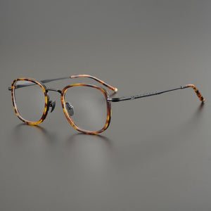 Titanium Vintage Square Optical Eyeglasses Frame Men Women's Full Rim Prescription Glasses Unisex Retro Japanese Myopia Eyewear