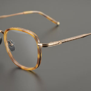 Titanium Vintage Square Optical Eyeglasses Frame Men Women's Full Rim Prescription Glasses Unisex Retro Japanese Myopia Eyewear