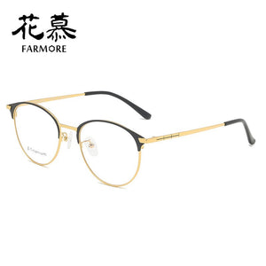 Titanium alloy men's and women's Korean flat lens frame female can match nearsightedness anti-radiation glasses frame