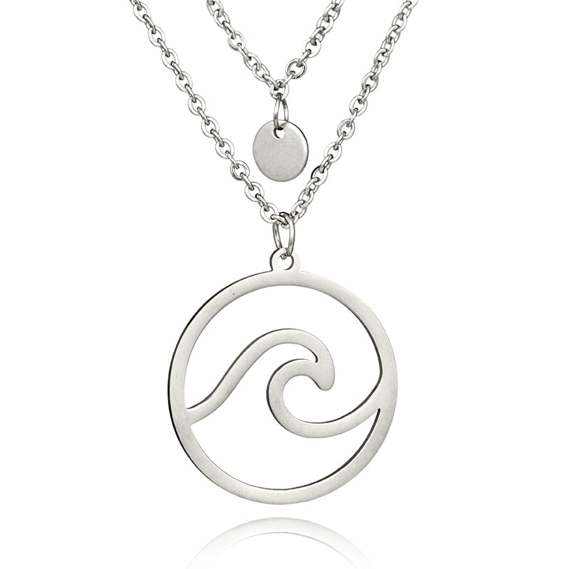 Bohemian Wave Pendant Chokers Necklaces Silver Sequins Multi Layer Necklace Collar for Women Jewelry Accessories 3906