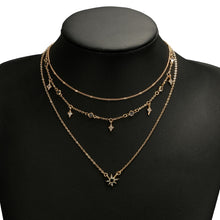 Load image into Gallery viewer, Tocona Charm Shiny Gem Crystal Star Bead Chain Tassel Pendant Multilayer Clavicle Neckace Women Boho Gold Party Jewelry Gift6568