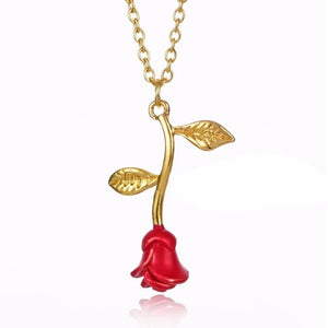 Multilayer Crystal Rose Pendant Necklace Women Gold Moon Star Horn Crescent Choker Necklaces Jewelry