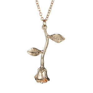 Multilayer Crystal Rose Pendant Necklace Women Gold Moon Star Horn Crescent Choker Necklaces Jewelry