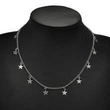 Carica l&#39;immagine nel visualizzatore di Gallery, Multilayer Crystal Rose Pendant Necklace Women Gold Moon Star Horn Crescent Choker Necklaces Jewelry