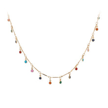 Load image into Gallery viewer, Single Layer Color Crystal Beads Pendant Clavicle Chain Necklace Women Boho Necklace Fashion Jewelry on the Neck