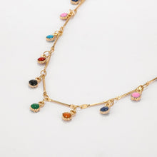 Load image into Gallery viewer, Single Layer Color Crystal Beads Pendant Clavicle Chain Necklace Women Boho Necklace Fashion Jewelry on the Neck