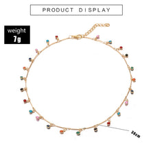 Load image into Gallery viewer, Single Layer Color Crystal Beads Pendant Clavicle Chain Necklace Women Boho Necklace Fashion Jewelry on the Neck