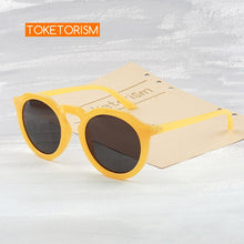 Load image into Gallery viewer, Toketorism Fashionable Women's Sunglasses Retro Design Quality Round Plastic Yellow Sunglasses  9133