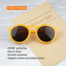 Load image into Gallery viewer, Toketorism Fashionable Women's Sunglasses Retro Design Quality Round Plastic Yellow Sunglasses  9133