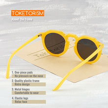 Load image into Gallery viewer, Toketorism Fashionable Women's Sunglasses Retro Design Quality Round Plastic Yellow Sunglasses  9133