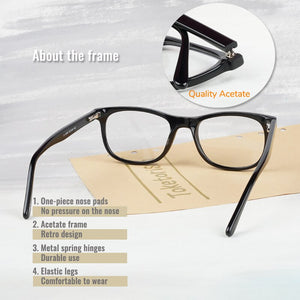 Toketorism rectangle acetate mens quality plain eyeglassses for Optics  prescription glasses frames
