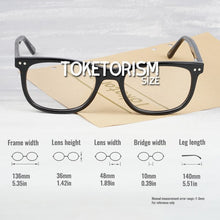Load image into Gallery viewer, Toketorism rectangle acetate mens quality plain eyeglassses for Optics  prescription glasses frames