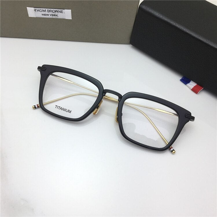 Tom Brand York TBX916 Fashional Square Eyeglasses metal Frame Men Women Classic Optical Prescription Eyewear Original box