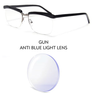 Tom Hardy Movie The Legend Eyeglasses Frame for Men Zero Diopter Anti Blue Ray Blocking Computer Glasses Light Blue Sunglasses