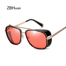 Load image into Gallery viewer, Tony Stark Iron Man Sunglasses Men Women Steampunk Sun Glasses Male Vintage Gradient Red Sunglass UV400